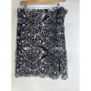 Chico's Laser Cut Lana Pull On Skirt Geo‎ Print Women's Size 3 XL